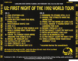 U2 first night of the 1992 world tour