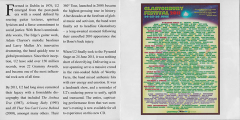 U2 glastonbury inside