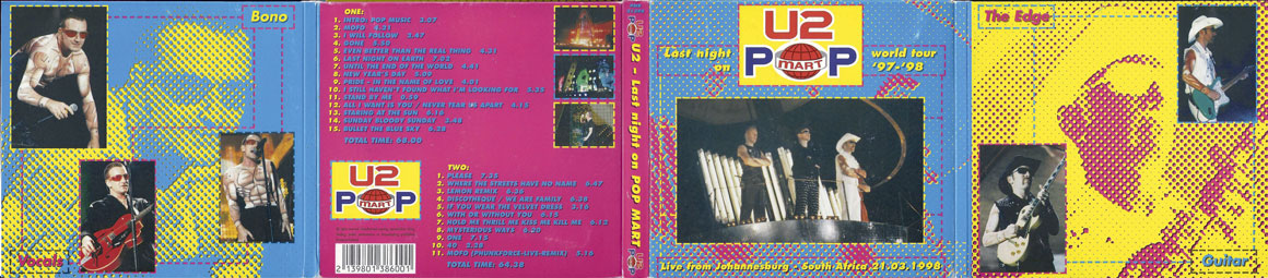 U2 Last Night On Pop Mart World Tour '97 - '98