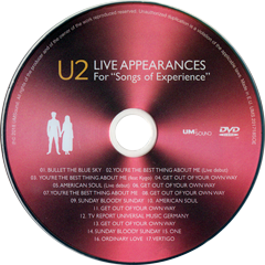 U2 live appearances for songs of experience
