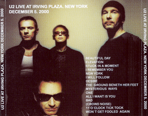 U2 live at irving plaza new york december 5 2000