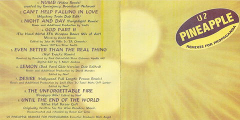 U2 pineapple remixes for propaganda
