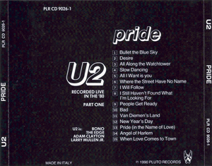 U2 pride pluto records