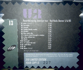 U2 recorded during american tour red rocks denver 5 6 83 glued