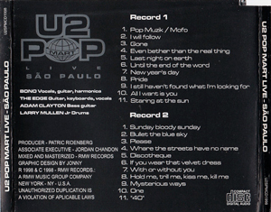 U2 sao paulo rmw records