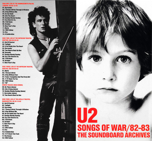 U2 songs of war 82 83 the soundboard archive