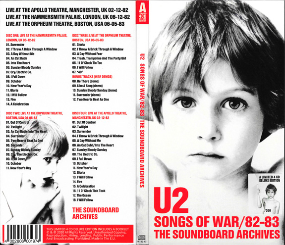 U2 songs of war 82 83 the soundboard archive