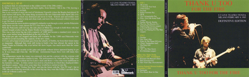 U2 thank u too for the fire definitive edition