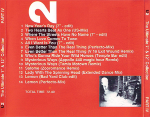 U2 the ultimate 7 & 12 collection part iv