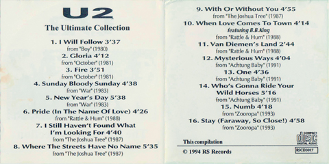 U2 the ultimate collection rs records