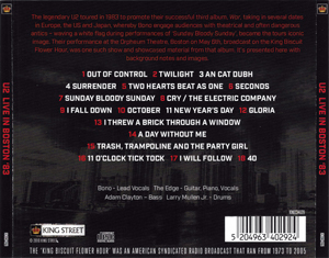 U2 live in boston '83 king street