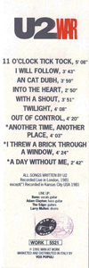U2 war man at work tab