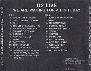 U2 we are waiting for a right day
