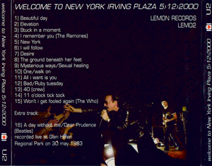 U2 welcome to new york irving plaza