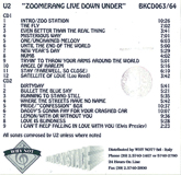 U2 zoomerang live down under tab