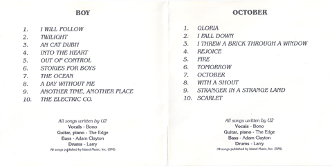 U2 boy & october