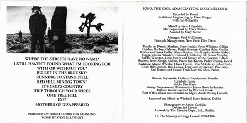 U2 the joshua tree
