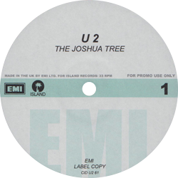 U2 The Joshua Tree label a