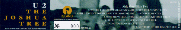 U2 The Joshua Tree