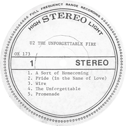 U2 the unforgettable fire ox173 label a