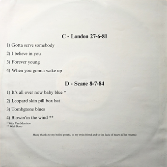 Bob Dylan - Could You Start Again Please?