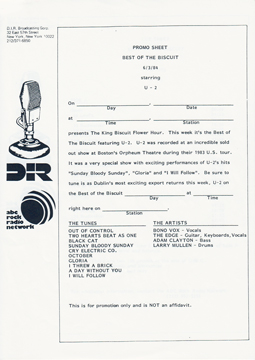 U2 best of the biscuit presents u2 in concert che sheet 1
