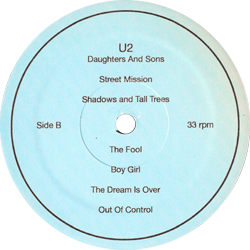 U2 daughters and sons label light blue bckg b