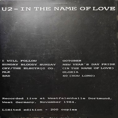 U2 in the name of love