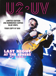 U2 last night at the sphere godfatherecords certificate