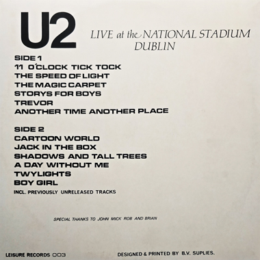 U2 live at the national stadium dublin 1980