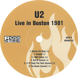 U2 live in boston 1981
