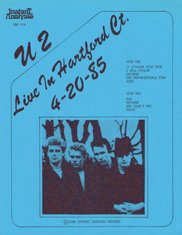 U2 live in hartford ct 4 20 85 ins blue
