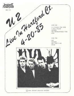 U2 live in hartford ct 4 20 85 ins bw