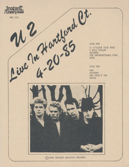 U2 live in hartford ct 4 20 85 ins cream