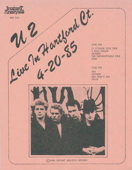 U2 live in hartford ct 4 20 85 ins light brown