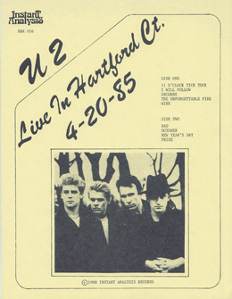 U2 live in hartford ct 4 20 85 ins light yellow