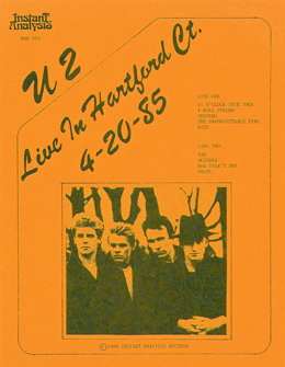U2 live in hartford ct 4 20 85 ins orange