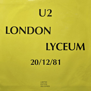 U2 Live In London Lyceum 20/12/81