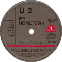 U2 my hometown golden stars