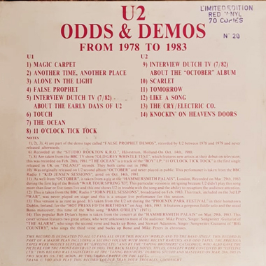 U2 odds demos from 1978 to 1983 var3