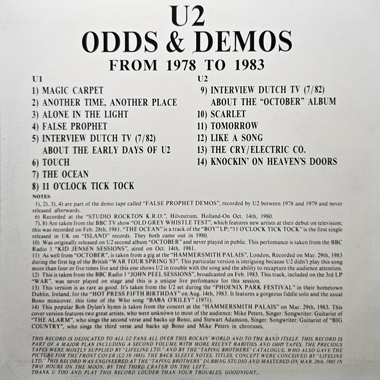 U2 odds demos from 1978 to 1983