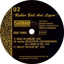 U2 rubber ball and liquor lp